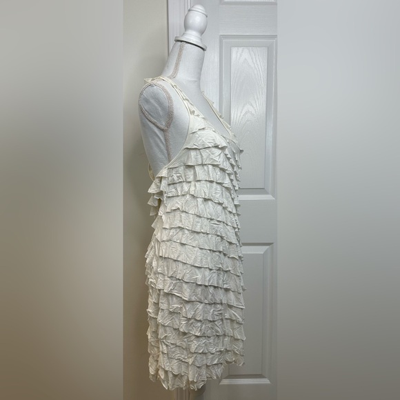 VERTIGO PARIS TIERED CROSS BACK SLEEVE DRESS SIZE L - Picture 2 of 6